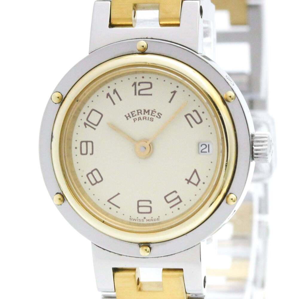 Hermes Clipper Quartz Stainless Steel with Plated Metal 24